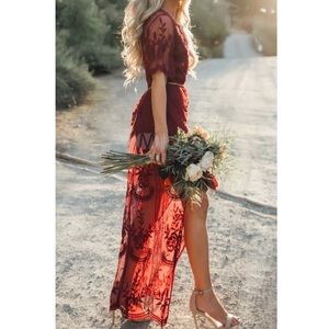Lace maroon dress